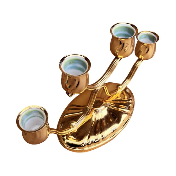 Image 1 of Four-light, gold-plated table candlestick, Germany, 1940s.