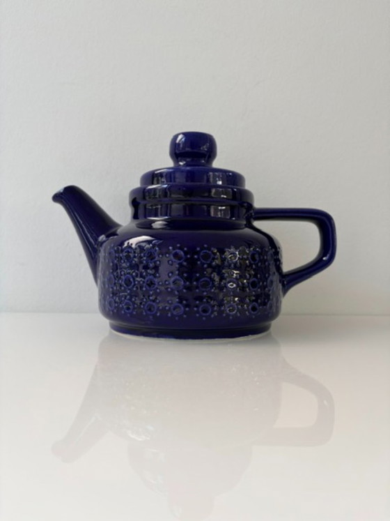 Vintage Keramieken Theepot Kobaltblauw Fat Lava 1,2L – Servies, Ceramic (photo 2 of 14)