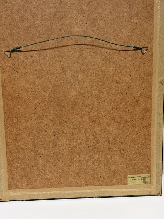 Image 1 of Signierter Holzschnitt/Linolschnitt von Armand Dumoulin – „Winterliche Kirchenszene“ (1987)

