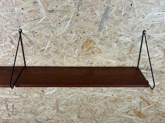 Image 1 of 60s 70s teak shelf Wall shelf WHB Germany String shelf Danish Design