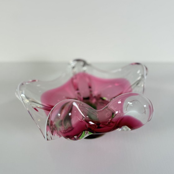 Image 1 of Bohemian glass curved bowl, Josef Hospodka