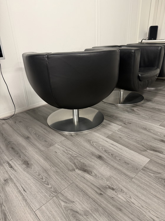Image 1 of 3x B&B Italia Draaifauteuil zwart leer
