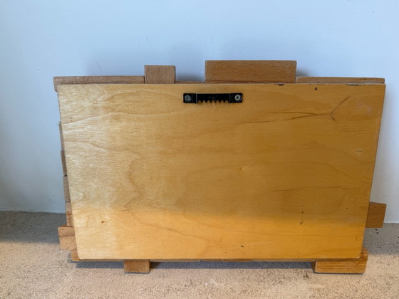 Vintage houten wandpaneel, Wanddecoratie, Beige (foto 4 van 5)
