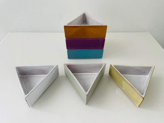 Image 1 of Set di 6 ciotole piramidali fatte a mano – Maredsous