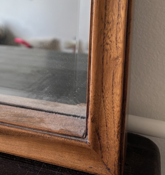 Image 1 of Large Antique Chinese Mirror with Wooden Frame