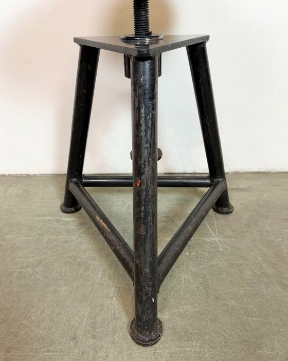 Image 1 of Tabouret pivotant d'atelier industriel noir, années 1960