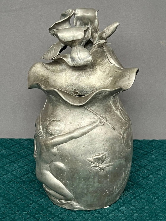Massive vase signed "Iris" in the Art Nouveau style. – Crystal, Glass (photo 4 of 7)