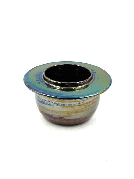 Image 1 of Mid-century modern iridescent ceramic, Paoli Italy 1970s