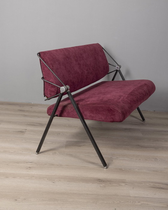 Image 1 of Divano vintage anni '70 in tessuto bordeaux Formanova design