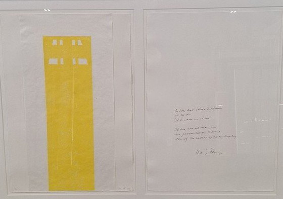 Image 1 of Dick Cassée & Henk-J-Bernlef, serigrafía y poema - enmarcado