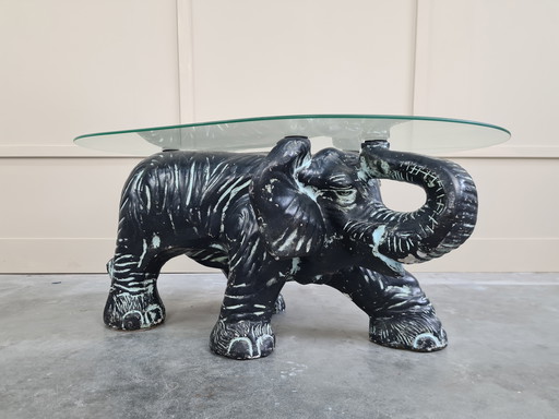 Vintage Sculptural Elephant Couchtisch - Couchtisch - Gips, Glas

Europa - Mid Century Modern - 1960-1970