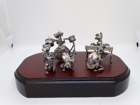 Image 1 of “Gatos músicos / Banda de gatos músicos”, Aryentis, acero, 80’s - España