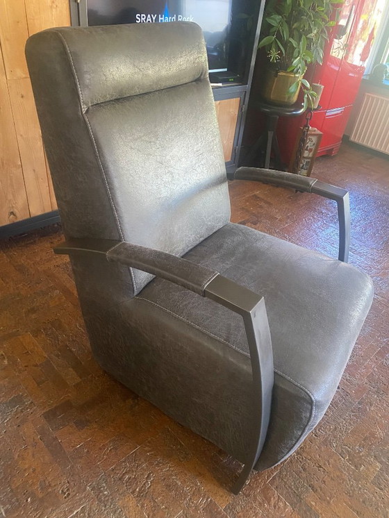 Image 1 of Industrieller Sessel aus Mikro-Leder mit Stahl