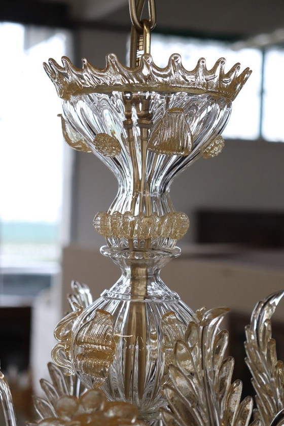 Image 1 of Transparenter Kronleuchter aus Muranoglas von La Murrina, Italien, Ende des 20.