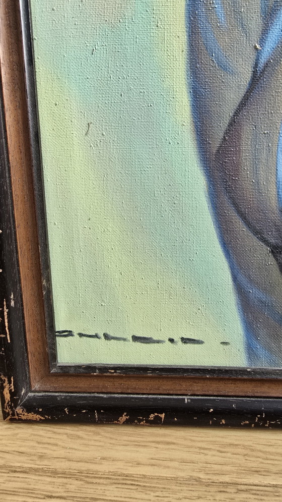 Coppia di 2 Dipinti Indonesiani Vintage Anni '70 – Cornice in Juta / Stile Tretchikoff – Dipinti e disegni (photo 7 of 15)