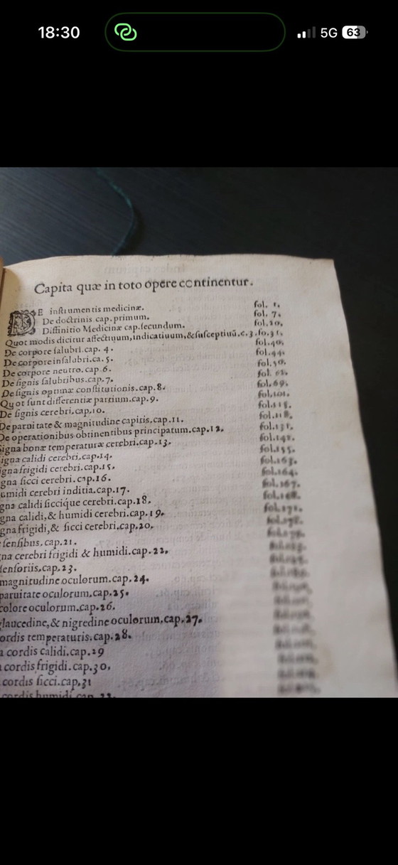 Oddo degli Oddi, Raro libro di medicina del 1574, Stampe artistiche, Carta, Bianco (foto 10 di 11)