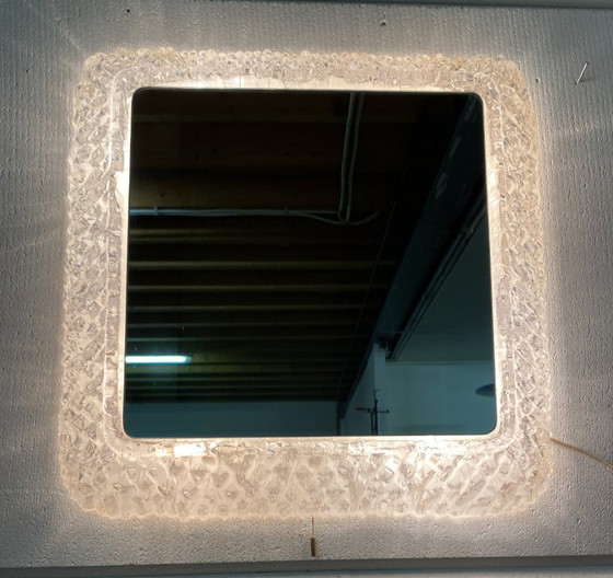 IJsspiegel van Egon Hillebrand, vierkant met licht, jaren 70 – Plexiglass, Metal (photo 15 of 15)