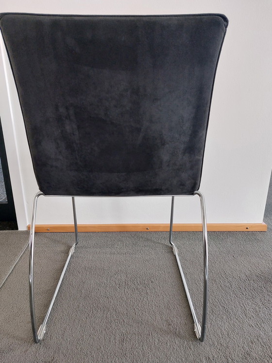 Image 1 of Sedia da pranzo Pastoe tipo penant in tessuto alcantara antracite scuro