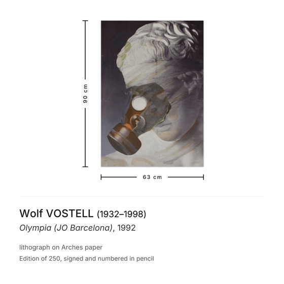 Gesigneerde lithografie van Wolf Vostell, Olympia (JO Barcelona) 1992 – Litho's & Zeefdrukken, Paper (photo 3 of 5)