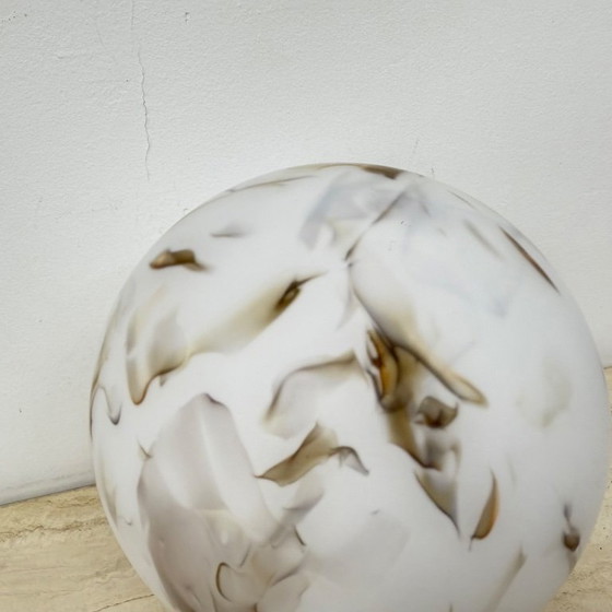 Image 1 of Vintage glass table lamp marble decor , 1970s 