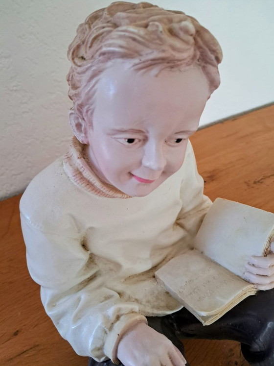 Vintage CALLEK Figurine - Young Boy Reading – Decorative Objects (photo 6 of 12)