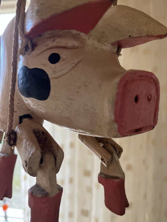 Image 1 of Collection of wooden animal marionettes