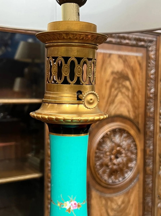 Lampada. Raro colore turchese. Porcellana, bronzo dorato. – Lampade da tavolo, Porcelain (photo 5 of 6)