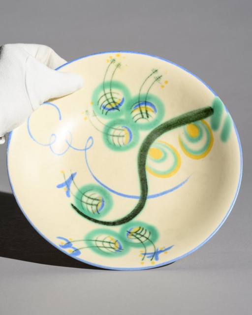 Margarete Heymann-Löbenstein Haël-Werkstätten Art Deco Ceramic Footed Bowl 1930s