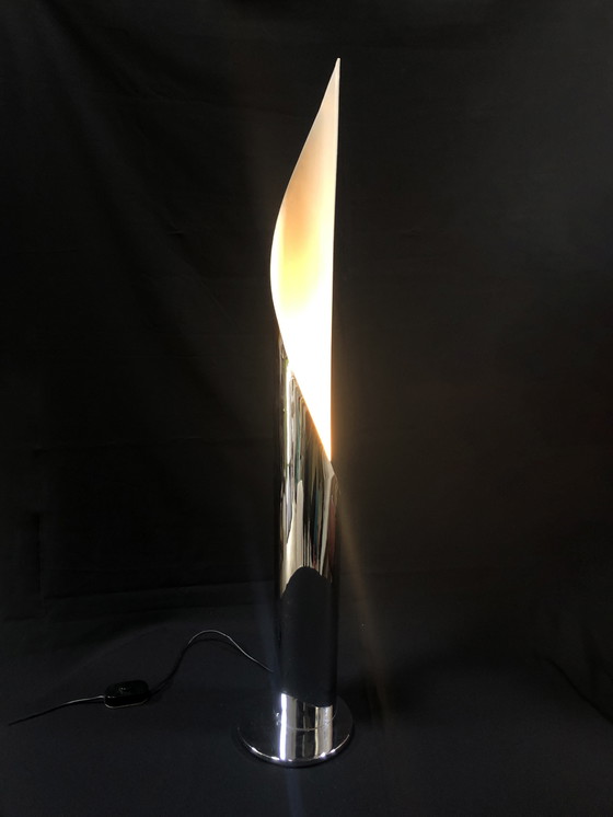 Image 1 of Vintage vloerlamp - Vlam - Roestvrij staal - Space Age - 1970