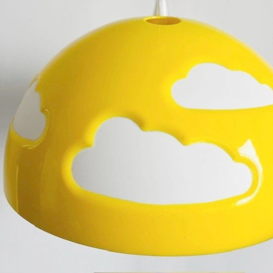 Image 1 of Ikea Skoljig Cloud Lampe Pendelleuchte Gelb Weiß Henrik Preutz 1990er Jahre
