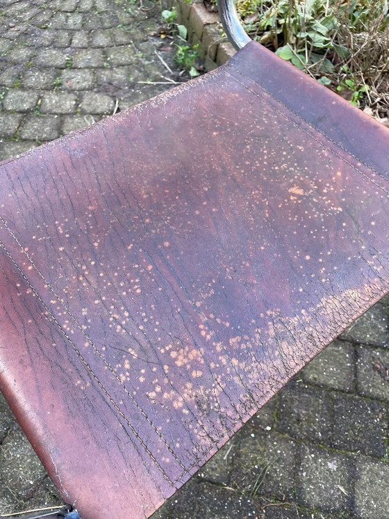 Image 1 of 2 sedie tubolari in pelle marrone - vintage e di design - da restaurare