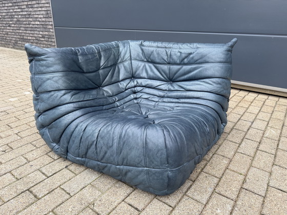 Image 1 of Borsa Ligne Roset Togo Corner 100% autentica in pelle originale Petrol Blue.