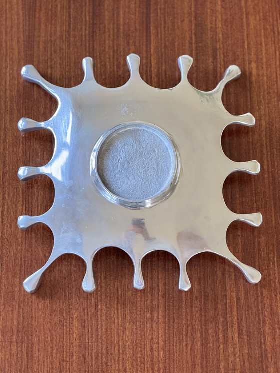 Image 1 of 'Splash' design schaal chroomlook – sculpturaal metaal – modern decor object