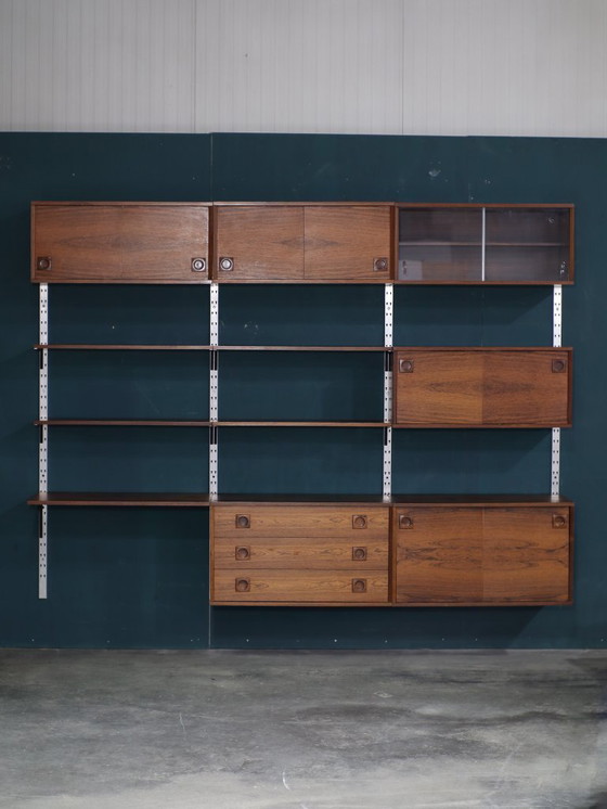 Image 1 of Albert Hansen rosewood chrome Danish wall system