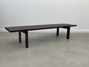 Vintage massief houten lattenbank