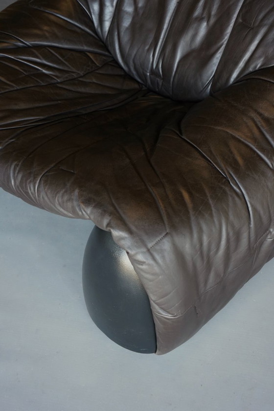 Image 1 of Amak Lounge Chair aus braunem Leder von Annie Hieronimus für Cinna, 1980er Jahre