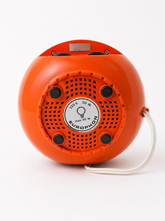 Image 1 of Oranje Europhon radiolamp uit 1970 van Adriano Rampoldi - icoon uit het ruimtetijdperk