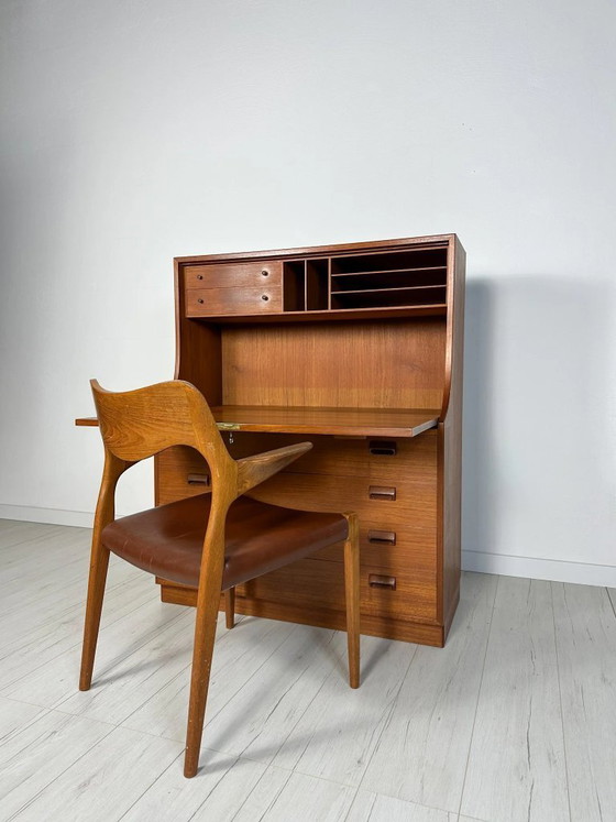 Image 1 of Vintage Deense Teakhouten secretaris van Børge Mogensen voor Søborg Møbelfabrik, Mid-Century Modern, jaren 1960