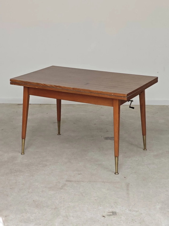 Couchtisch, Esstisch für 6 Personen, Ostdeutschland. – Esstische, Holz, Messing, Mid Century Modern (photo 2 of 21)