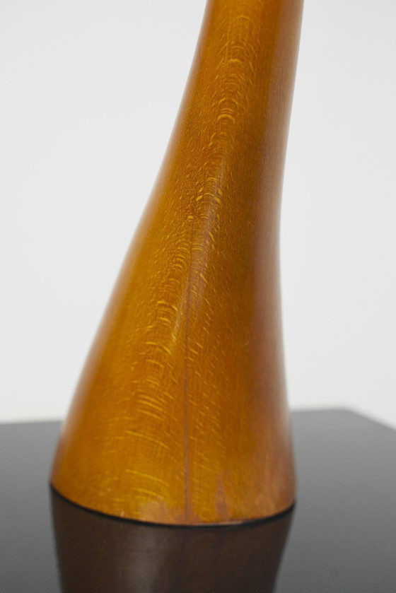 Image 1 of Lampe de table Bonsaï Josep Llusca Blauet années 1990, style espagnol du milieu du siècle, abat-jour en cèdre et parchemin