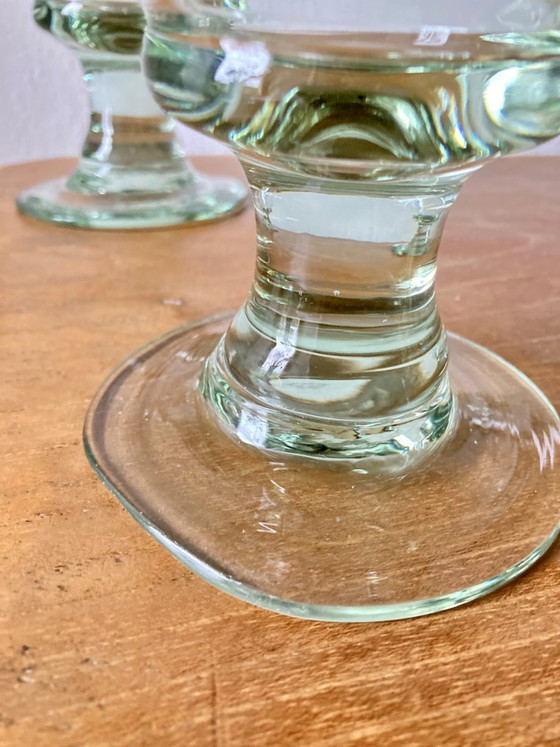 4 calici in vetro soffiato artigianale con sfumatura verde, Bicchieri e caraffe (foto 5 di 12)