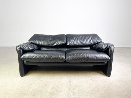 Image 1 of Cassina Maralunga Zweisitzer Sofa Couch Vico Magistretti Leder