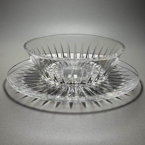 Val Saint Lambert “Balmoral” Crystal Plate and Bowl Set
