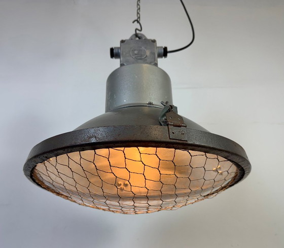 Image 1 of Industrial Grey Hammer Paint Pendant Lamp from Elektrosvit, 1960s