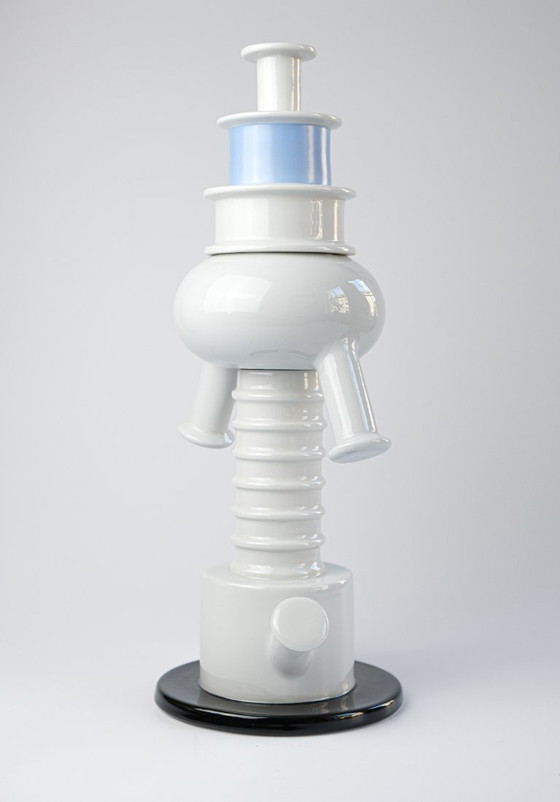 Image 1 of Ettore Sottsass Postmodern "Tigris" Porcelain Vase For Memphis Milano, 1983