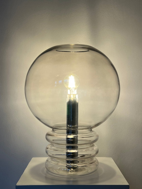 Vintage bulb table lamp – Herbert Proft for Glashütte Limburg – Chrome, Mid Century Modern (photo 6 of 9)