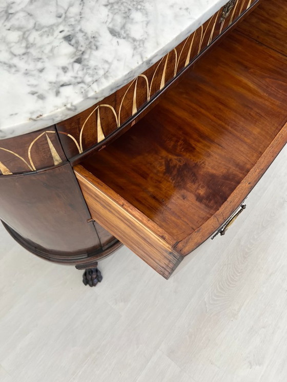 Image 1 of Cassettone - Noce - Comò con specchiera