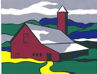 Roy Lichtenstein --- Red Barn From 1983