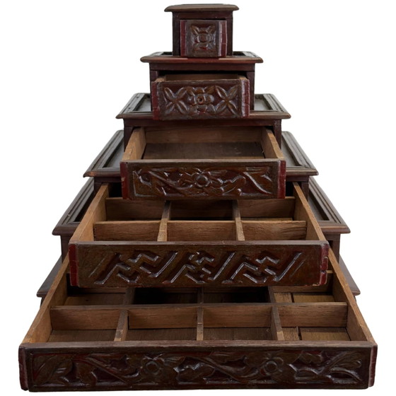 Mobiletto Medico Giapponese in Legno Kusuri Tansu con Scomparti – Armadi a muro, Wood, Klassiek (photo 6 of 9)