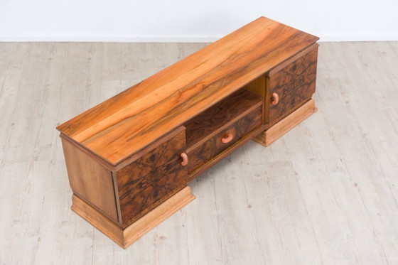Art-déco-Lowboard aus kaukasischem Nussbaum, restauriert, Sideboard, Holz, Braun, Art Deco (Foto 5 von 10)